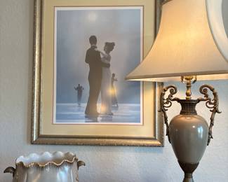 Castillian Porcelain Bowl with Brass Handles and Coy fish feet 