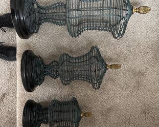 Three Piece Maitland- Smith 2Welded Wire Urn Form Decor 30", 24", 13"