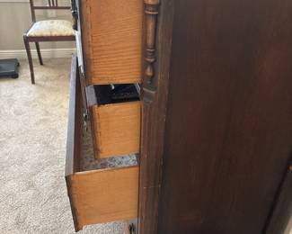   Berkey and Gay Style 5 Drawer high boy dresser