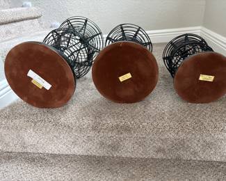 Three Piece Maitland- Smith 2Welded Wire Urn Form Decor 30", 24", 13"