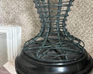 Three Piece Maitland- Smith 2Welded Wire Urn Form Decor 30", 24", 13"