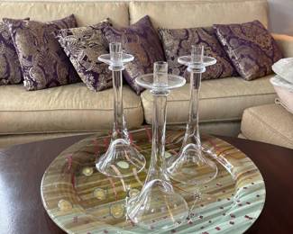 set of three candle holders 12”
