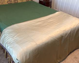 Purple and gold satin Queen coverlet