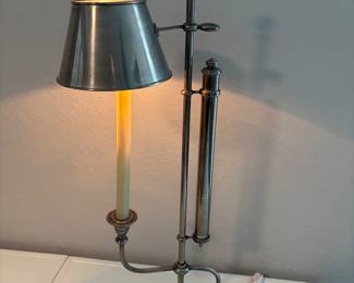 Adjustable Silver Tone Student Table Lamp 29"