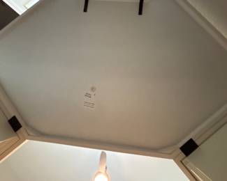 Ballard Designs L&nbsp;Shaped Desk H 30 x 72” x 72”&nbsp;
width 20" at center and 33”