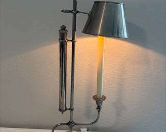 Adjustable Silver Tone Student Table Lamp 29"