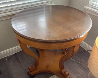 Empire/Biedermeier style side table 30" D x 28"H