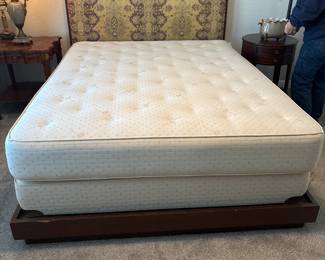 Platform bed headboard 48” Royal Pedic                        Mattress Box Spring and platform excellent condition. Baker Solid wood platform frame and padded headboard. 