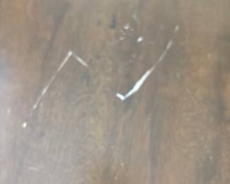 Solid Wood Distressed Pedestal dining table with 6 chairs  31” H x 45” D
27” at tall at apron
Has one leaf to that extend stable to 52" and two armchairs