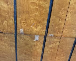 Art Deco Waterfall Dresser 47” High x 16” deep x 37” 3 large drawers 4 small valet drawers on top.  See pics for ware. 