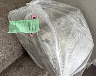 Small forever wicker outdoor patio chairs with nesting foot stools and storage table H 16" at seat x 22" x 20"
table 19” diameter X17” tall