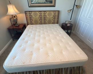 Platform bed headboard 48” Royal Pedic                        Mattress Box Spring and platform excellent condition. Baker Solid wood platform frame and padded headboard. 