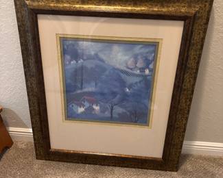 Serenity/Tranquility Framed Lynn Krause triple mat framed print under glass 36 x 31