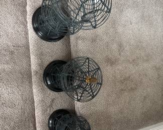 Three Piece Maitland- Smith 2Welded Wire Urn Form Decor 30", 24", 13"