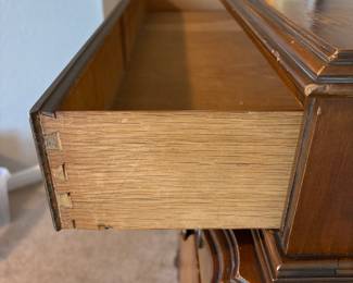 Art Deco Waterfall Dresser 47” High x 16” deep x 37” 3 large drawers 4 small valet drawers on top.  See pics for ware. 