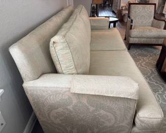 Baker Couch Milano Furniture 90” long x 38” 
Milling Road Baker Highback Chair 31” x 30” 
