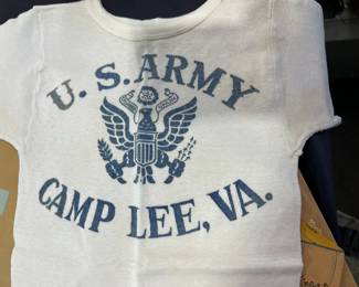 ULTRA RARE NEW OLD STOCK 1940 WW2 CAMP LEE ARMY T SHIRT