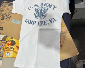 ULTRA RARE NEW OLD STOCK 1940 WW2 CAMP LEE ARMY T SHIRT