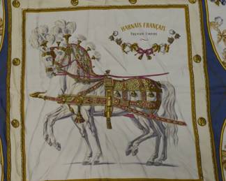 VINTAGE DESIGNER HERMES SILK SCARF IN ORIGINAL BOX