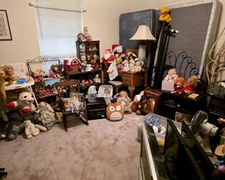 Vintage toys,  baby items and multiple iron beds