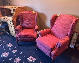 Wing back reclining chairs