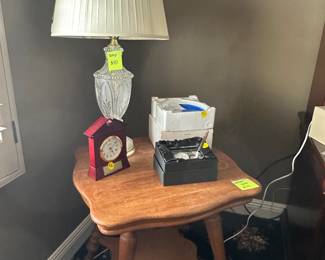 Antique side table
Clocks
Lamp