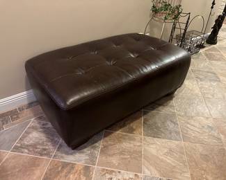 Leather ottoman