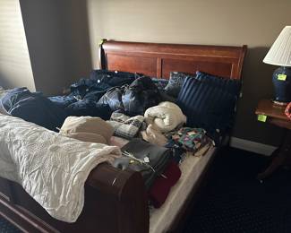 Thomasville King bed with mattress and box springs
Bedding