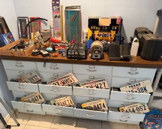 Collection of Texas, Oklahoma and Virginia license plates