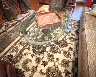 Glass and Metal Coffee Table 