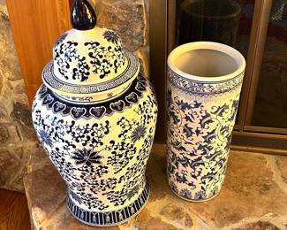 Blue & White Ginger Jar and Vase
