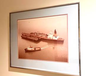 Framed Photograph of Tug Boat 