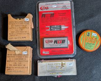 Case knife Fixxit, Hobby pellets, Buck knives Washita Stone, Ammo Cartridges