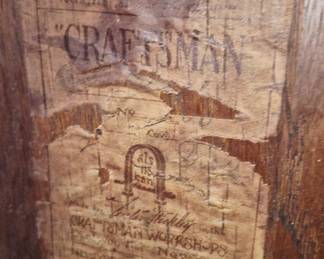 Original Stickley label on back of cabinet