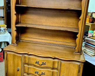 Matching French Provincial 2 pcs. Serpentine china cabinet 