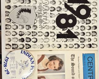 Much St. Joseph collectibles.  Central High School items. 1981 Wakitan supplement, "The Sound of Music" program and Central High School spirit buttons