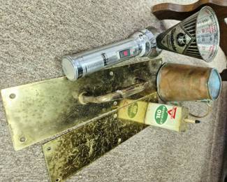 Rustic brass door plates and handle