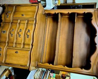 Matching French Provincial "Orleans Collection" 2 pcs. Serpentine china cabinet 