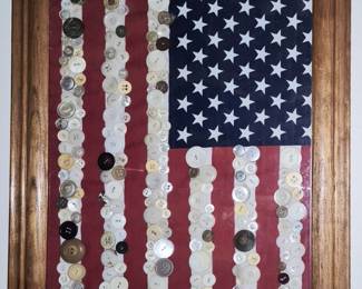 Several framed button art