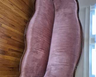 Antique Victorian parlor velvet sofa