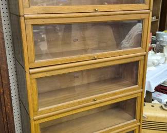 1/2 OFF ALL REMAINING ITEMS SATURDAY!!
Large 2 Day Estate/Living Estate Sale. Antique "Weis Monroe, Michigan" 5 section Barrister bookcase. Great condition quarter-sewn oak stacking Lawyers cabinet