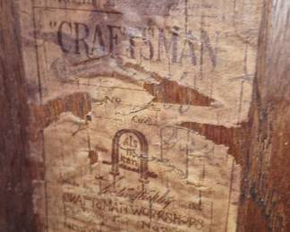 Original Stickley label on back of cabinet