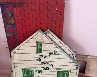 Vintage Rich Toys Dollhouse in Pieces.