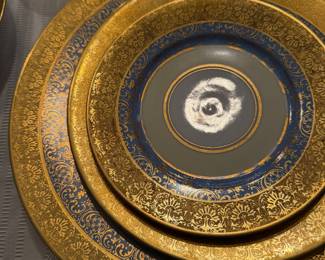 Encrusted Gold with Encrusted Blue.