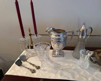 Vintage Silver Plate. Vintage Crystal