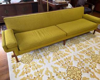 Mid Century Modern 1950's Edward Wormley? 8.5 Chartreuse Sofa