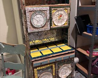 Cool glass mosaic buffet cabinet