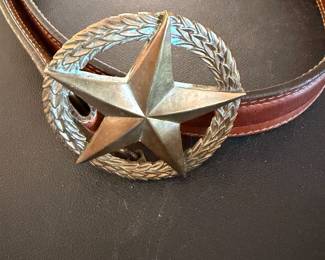 Vintage James Avery Solid Bronze Texas Star Belt Buckle Ranger