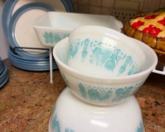3 Vintage Butterprint Pyrex bowls 