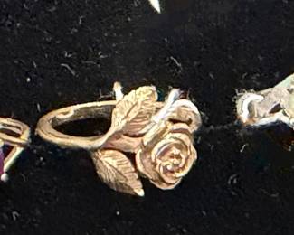 James Avery 14k Gold Rose Ring, Amethyst 10K Gold ring, Opal 14k Gold Ring